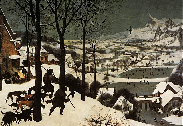 Pieter Bruegel l’Ancien: Chasseurs dans la neige