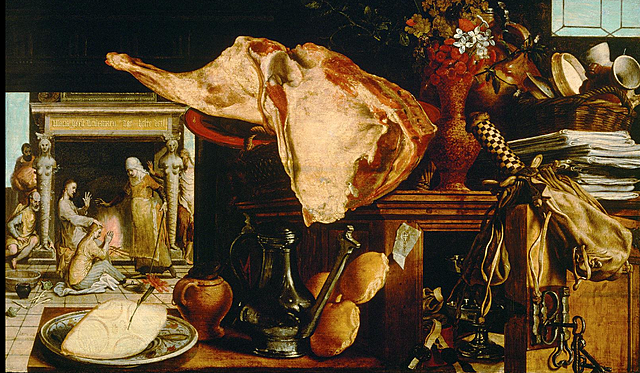Pieter Aertsen: Nature morte avec Jésus chez Marthe et Marie