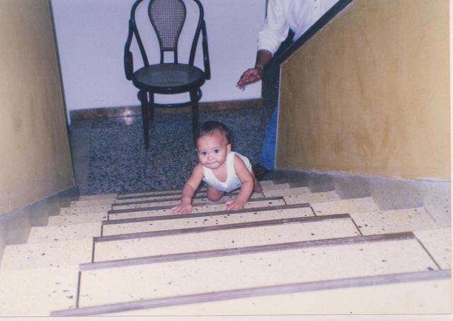 The first time I went upstairs on my own