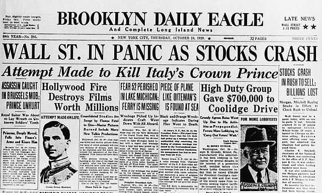 1929 Great Depression began