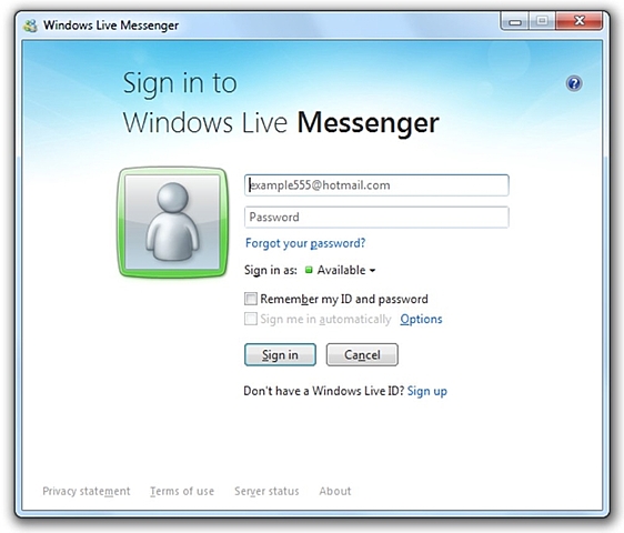 Probando mi primer servicio de mensajeria instantanea, windows live messenger
