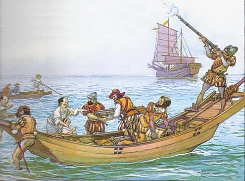 Firearms arrive in Japan from Portugese traders