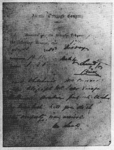 First successful transmissions over a transatlantic cable