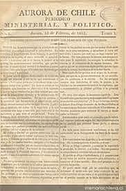 primer periodico nacional: la Aurora