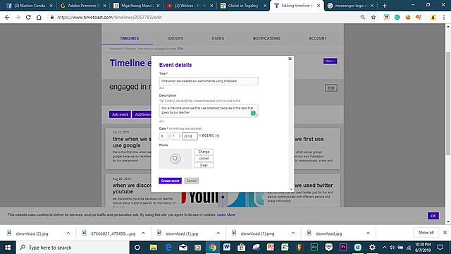 time when we created our own timeline using timetoast