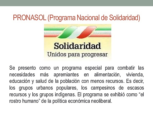 Programa Nacional de Solidaridad (Pronasol)