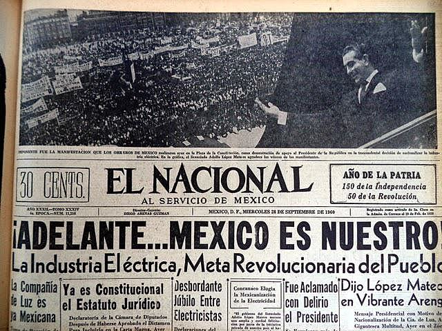 Nacionalización de la industria eléctrica.