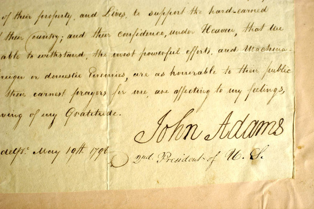 John Adams Signature on the XYZ Act