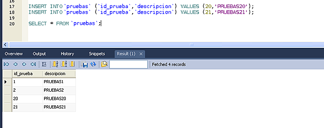 Ultima versión de pruebas de MySQL