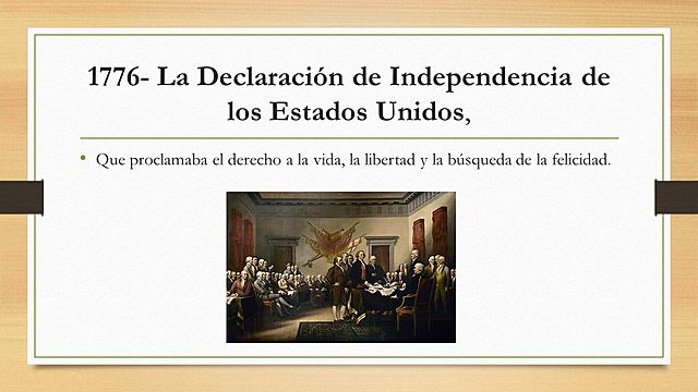 La declaración de la Independencia Estados Unidos