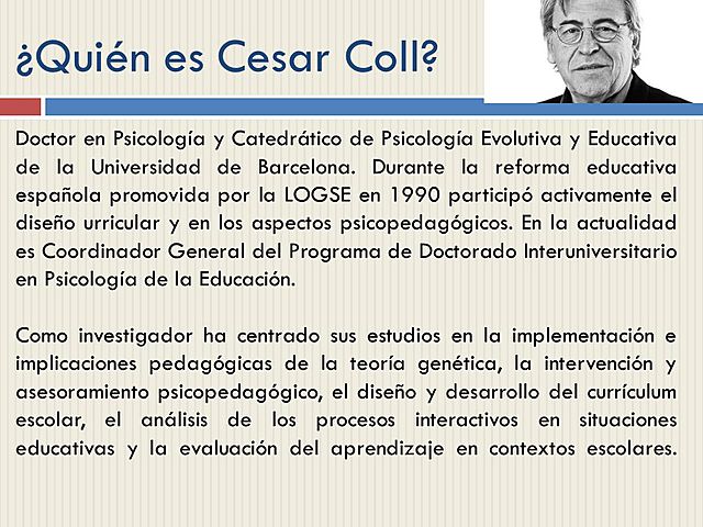 Modelo Curricular español de la enseñanza obligatoria Cesar Coll.