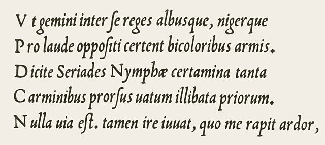 Chancery Italic typeface used by Ludovico Arrighi