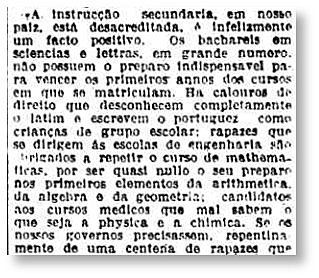 Instituição do nome VESTIBULAR através de decreto