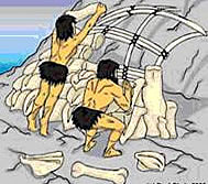 Abrigos feitos com ossos, galhos..