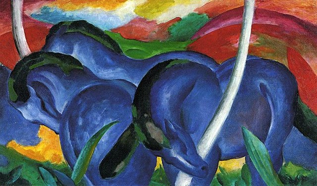Large Blue Horses by Franz Marc