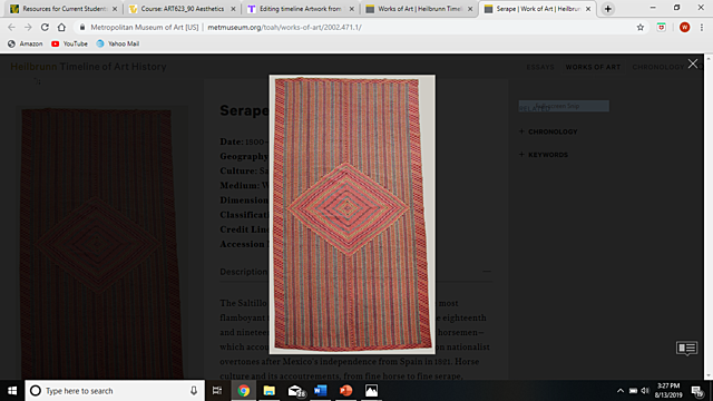 Mexican Serape, 1800-1850