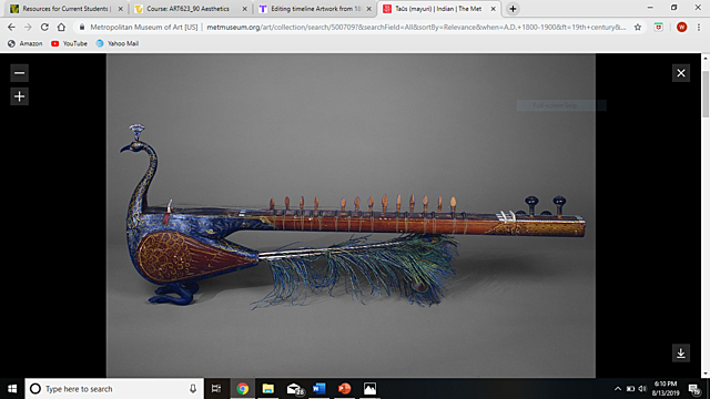 Peacock Lute from India, 19th century