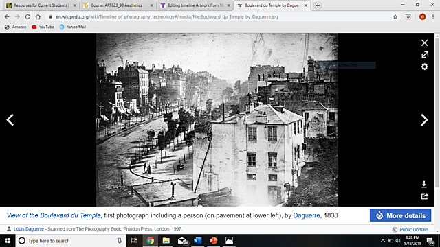 View of the Boulevard du Temple by Louis Daguerre, 1838