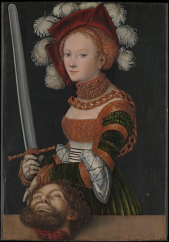 Judith with the Head of Holofernes. Oil painting by Lucas Cranach the Elder (c. 1530)