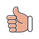 Ad66a431adacda2f7db5668da5d44459 icono de pulgares arriba mano by vexels