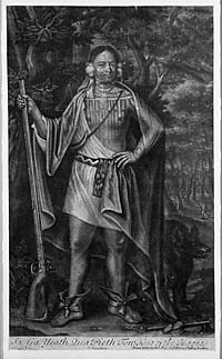 Sa Ga Yeath Qua Pieth Tow, King of the Maquas, mezzotint