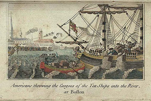 Boston Tea Party, engraved.