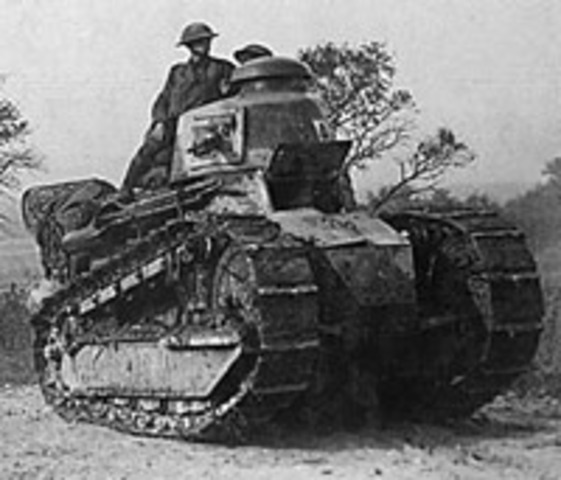 First use of the tanks, in the Battle of the Somme