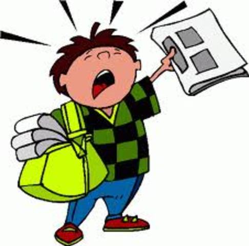 Johnny gets a job delivering papers