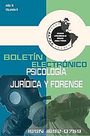 Colombia: Primer&nbsp;Boletín&nbsp;Electrónico&nbsp;de&nbsp;Psicología&nbsp;Jurídica&nbsp;y Forense