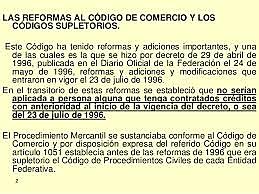 Nueva reforma al Código de Comercio vigente, 24 de mayo de 1996