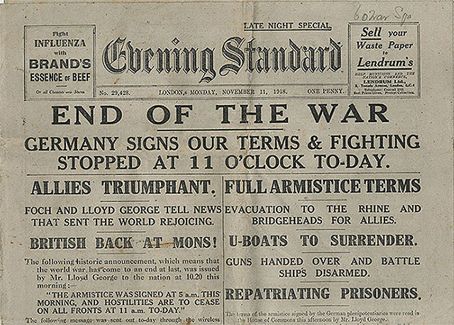 Ends the First World War