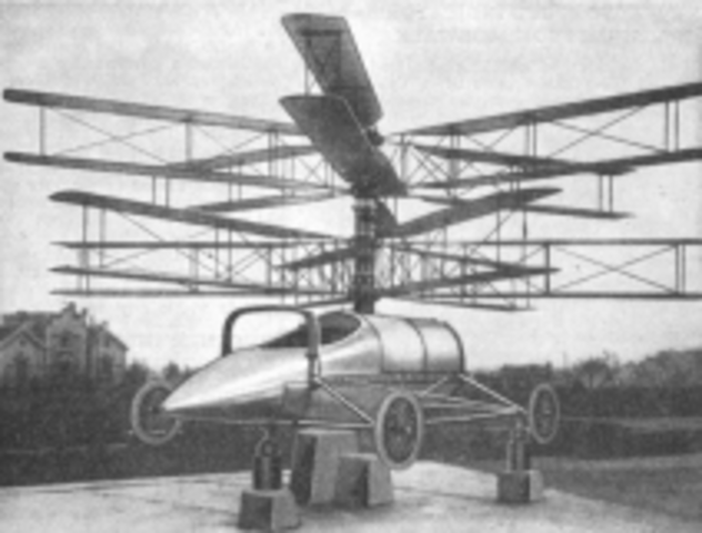 Raul Pateras de Pescara invents a safer type of helicopter.