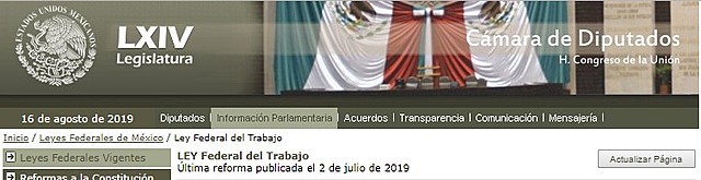ULTIMA REFORMA DE LA LEY FEDERAL DEL TRABAJO