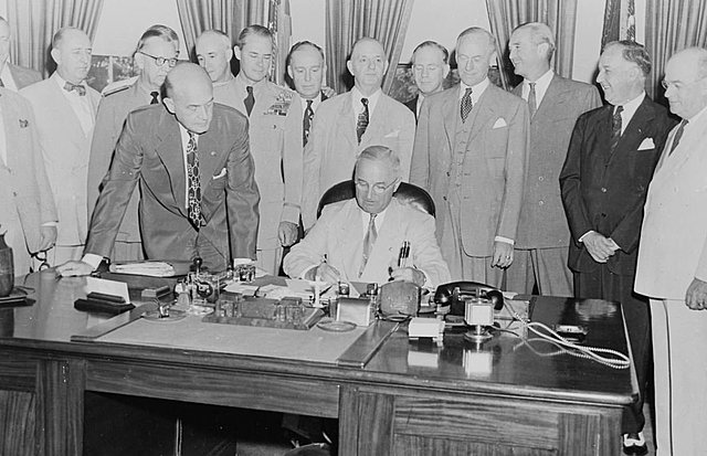 Creation of the Central Intelligence Agency, the Department of Defense, the Joint Chiefs of Staff, and the National Security Council.