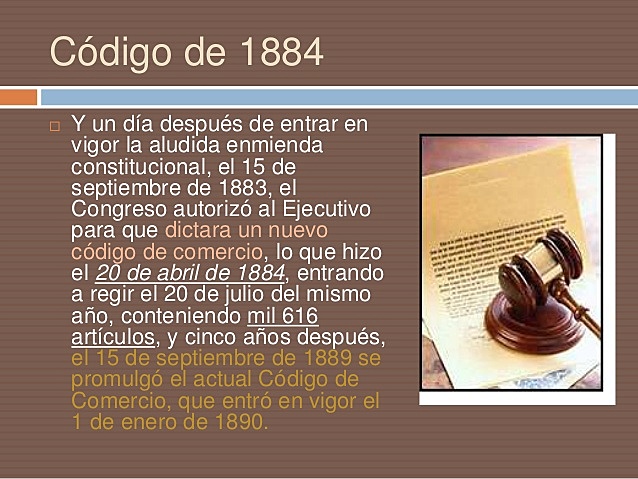 Código de comercio de 1884.