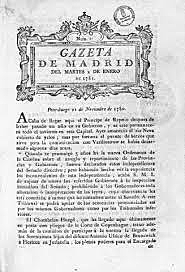 Aparicion de la Gaceta de Madrid