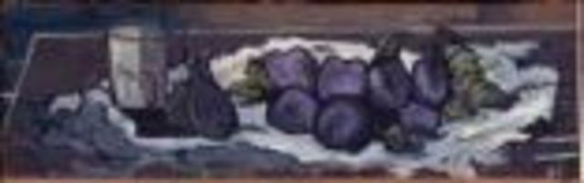 Still life with Blue plums and a glass of water