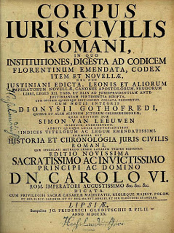 CORPUS JURIS CIVILIS DE JUSTINIANO