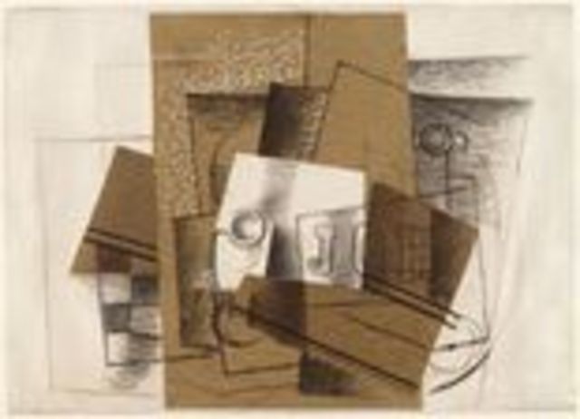 Still life with glass and letters