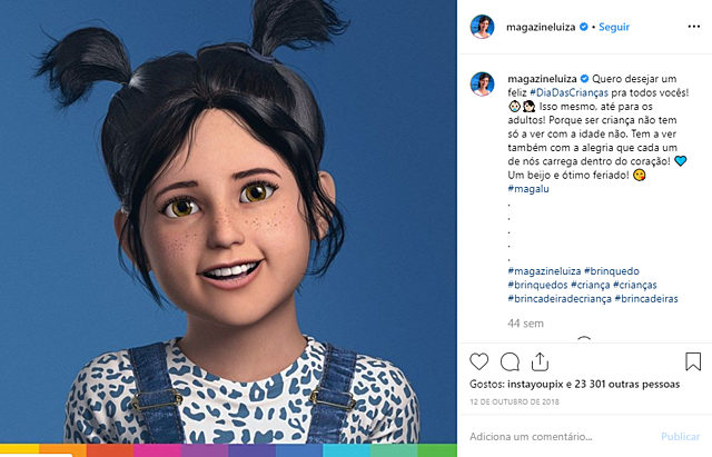 Foto criança da Lu no dia das crianças