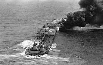 Choque de buques en el mar caribe