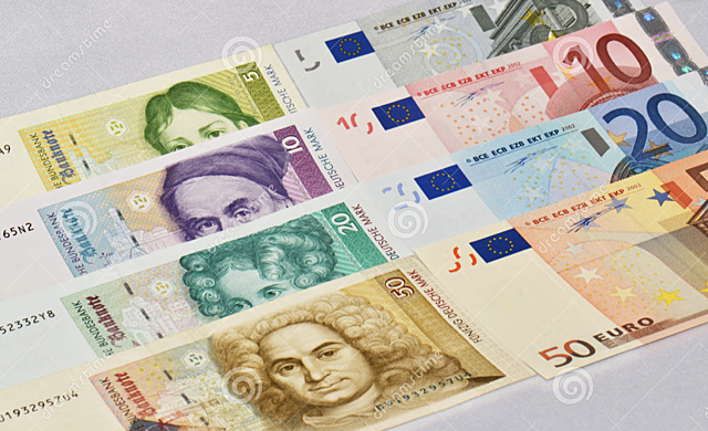 D-mark-->Euro