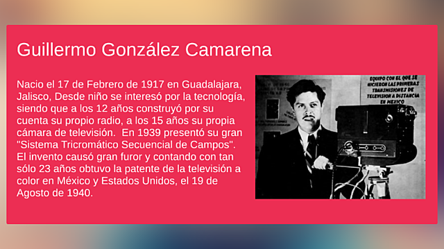 La creación de tela y televisión a color