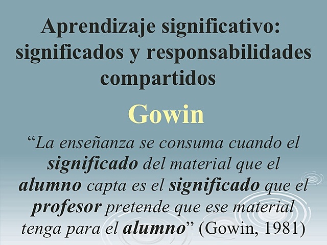 Aprendizaje Significativo, Gowin