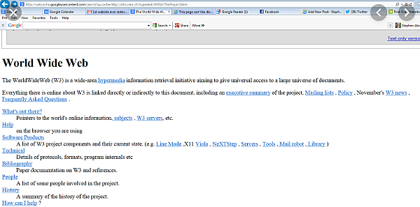 First web page was launched
