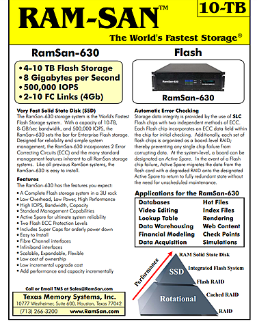 10TB RamSan-630 SSD by Texas Memory Systems