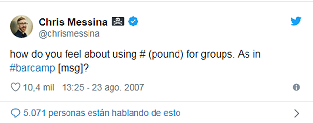 Creación de los #hashtags