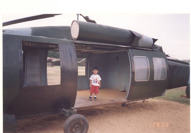 The first time that I flew in a heilcopter