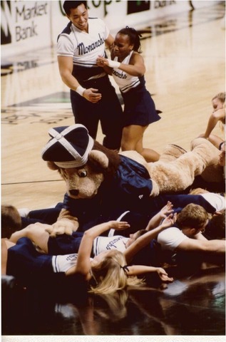 ODU Cheerleaders with Mascot
