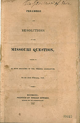 1820: Compromiso de Missouri